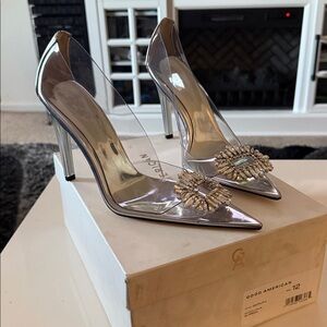 Good American clear & silver Transparent Heels